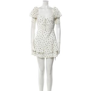 Alice + Olivia white polka dot mini dress